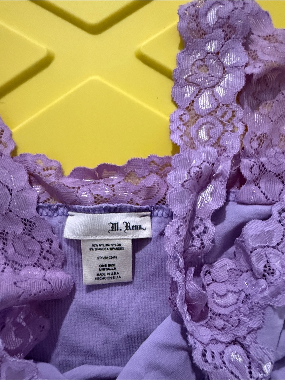 M. Rena Lavender Lace Bralette - Light Purple Crop Top - Picture 2 of 2